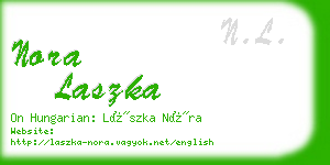 nora laszka business card